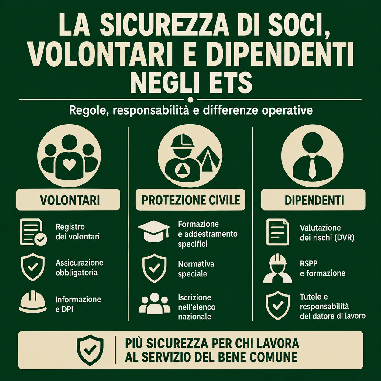 La sicurezza di soci, volontari e dipendenti negli ets: la mini-guida